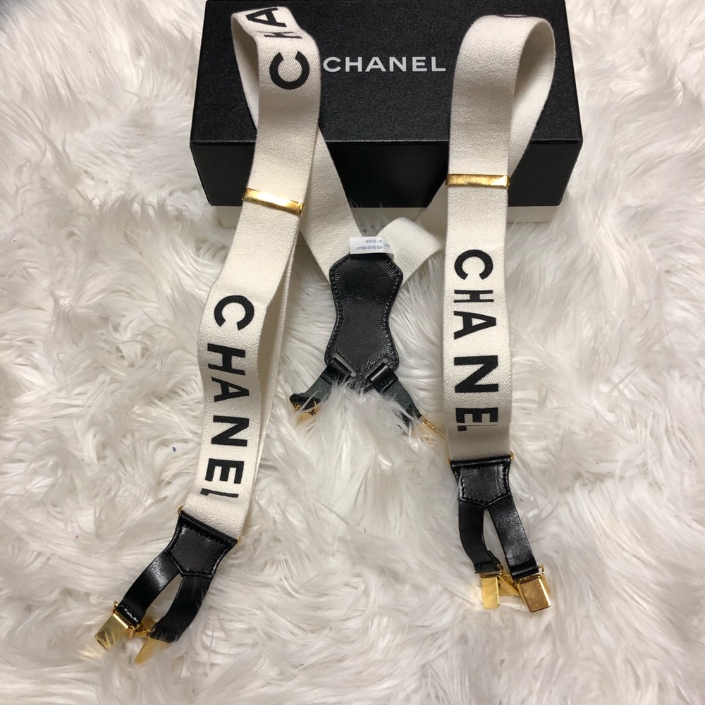 CHANEL SUSPENDERS WHITE/BLACK 🖤🤍